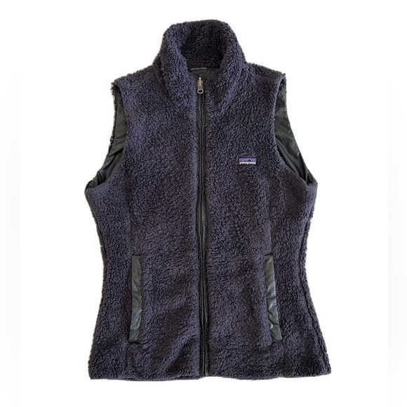 Patagonia Jackets & Blazers - Patagonia Women's XS Los Lobos Reversible Fleece Vest Black Purple Full‎ Zip